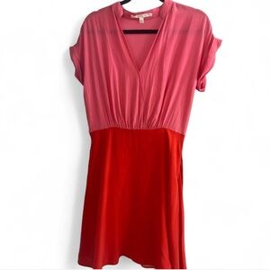 Elegant Pink and Red Mini Dress